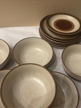 16 pc Denby England Potters Wheel Rust Red Stoneware